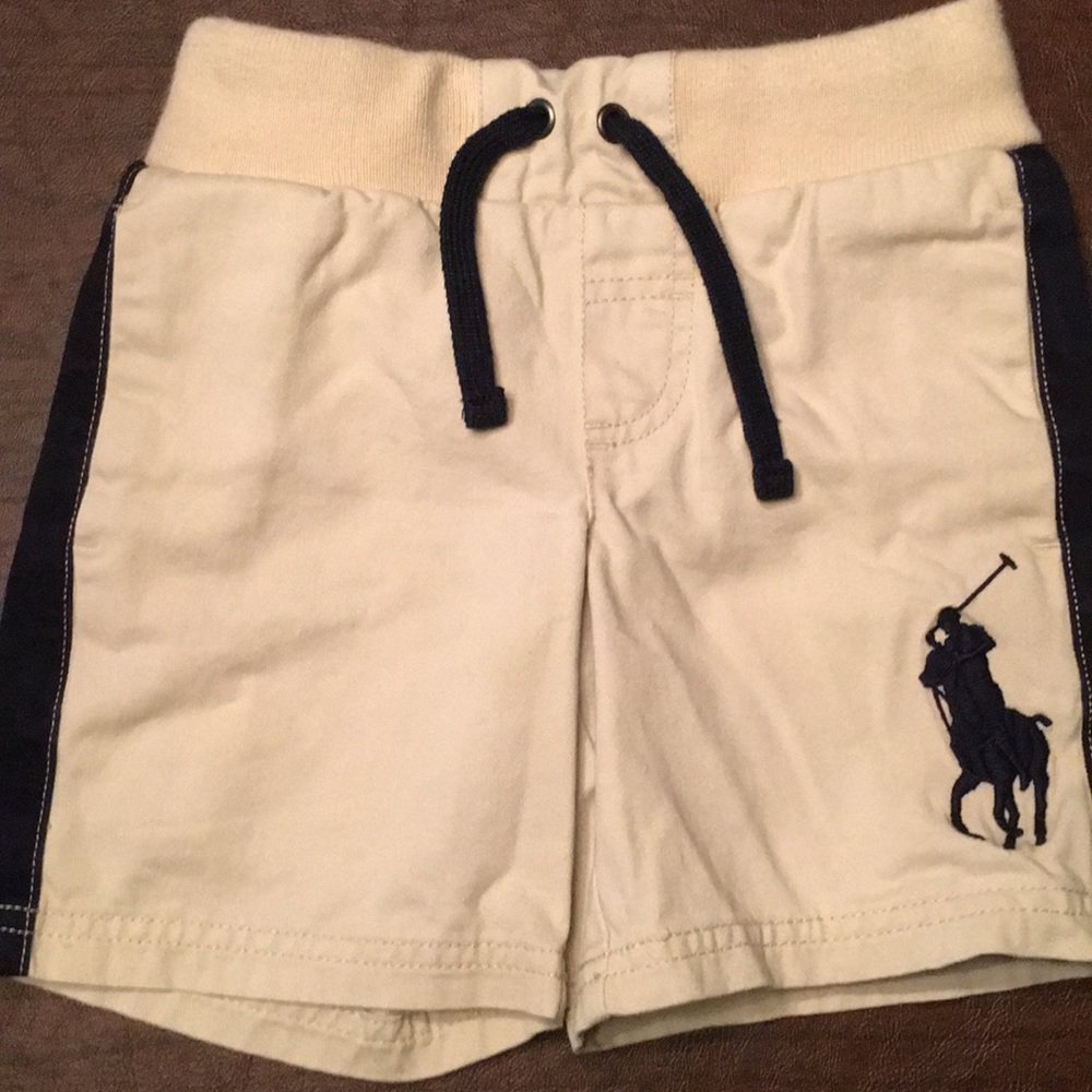 Boys Khaki Polo Shorts with drawstring, 2/2T